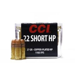 CCI .22 Short Copper Plated HP 27 100 RDS (0028)    ($4.99 Shipping on orders $200-$2000!)