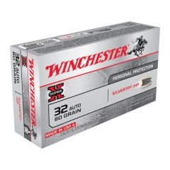 Winchester 32 Auto 60gr Silvertip JHP 50 RD. (X32ASHP)        .     ($3.99 Shipping! Orders $200-$2000)