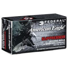 American Eagle 22 LR 45 gr Copper Plated Round Nose (CPRN) Supressor (AE22SUP1)         ($4.99 Shipping on orders $200-$2000!)