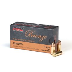 PMC Bronze 25 Auto 50 gr Full Metal Jacket (FMJ) 50 ct (25A)        