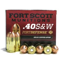 Fort Scott Munitions 40 S&W 125 gr Fort Defense TUI Solid Copper Spun 20 RDS (FS40125SCS)         
