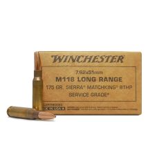 Winchester 7.62x51mm 175gr BTHP Sierra Matchking 20 RDS (SGM118LRW)   (FREE Shipping on orders $200-$2000!)