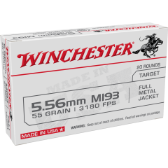 Winchester 5.56x45mm NATO 55 gr M193 FMJ 20ct (SGM193KW)