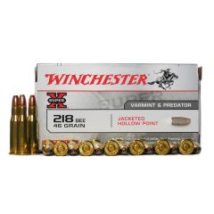 Winchester 218 BEE 46 GR. JHP 50 ROUNDS (X218B)           