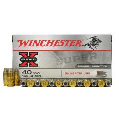 Winchester Super X 40 S&W 155 GR SilverTip JHP 50 RDS (X40SWSTHP)             
