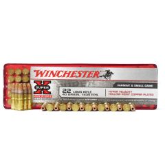 Winchester 22 LR 40 GR HYPER VELOCITY Copper Plated LHP 100 RDS (XHV22LR)                 ($4.99 Shipping on orders $200-$2000!)