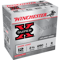 Winchester SuperX 12 GA 2-3/4 IN. 1 OZ. #8 SHOT 25 RDS (XU128) 