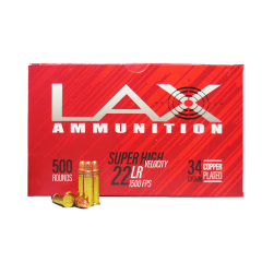 LAX Ammunition Super High Velocity 22 LR 34 gr Copper Plated Round Nose                            