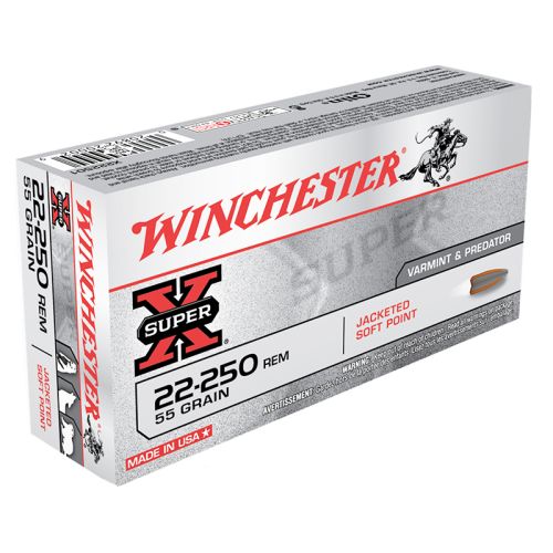 Winchester 22-250 REM 55 GR PSP 20 Rounds (X222501)     